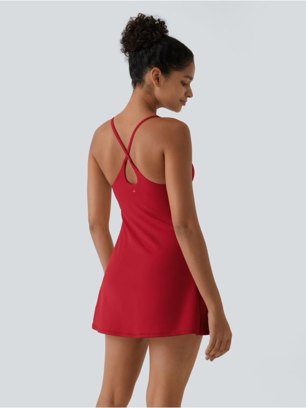 HALARA Red Cross-Back Mini Dress